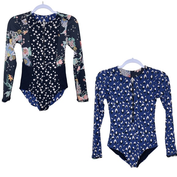 Maaji Black Bouquete Triton Surf One Piece L45735 Women S Rash Guard Surf Floral - Picture 1 of 11